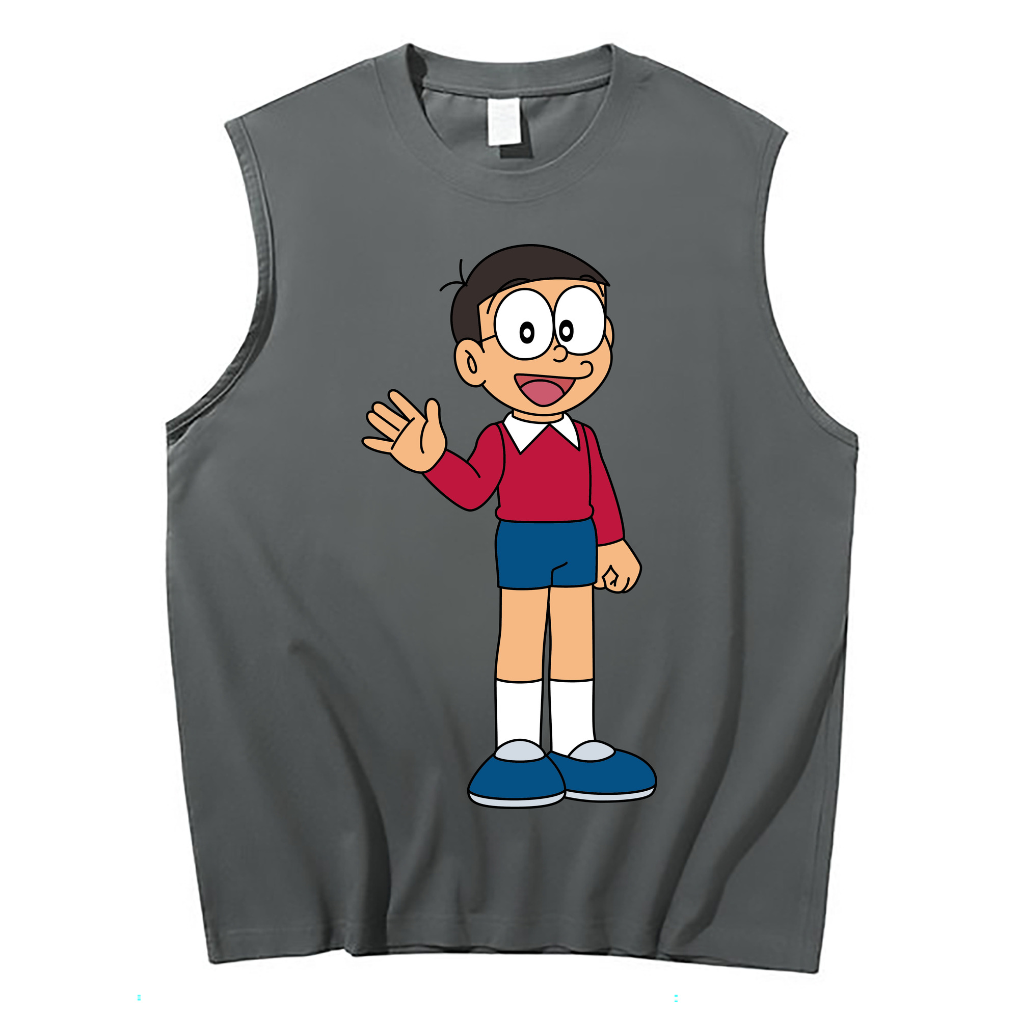 （画像用） ドラえもん 野比 のび太 Doraemon Nobita Nobi コットン100％タンクトップ（フロントプリント）